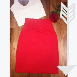 American Apparel Holiday RED Hi Waisted Mini Skirt